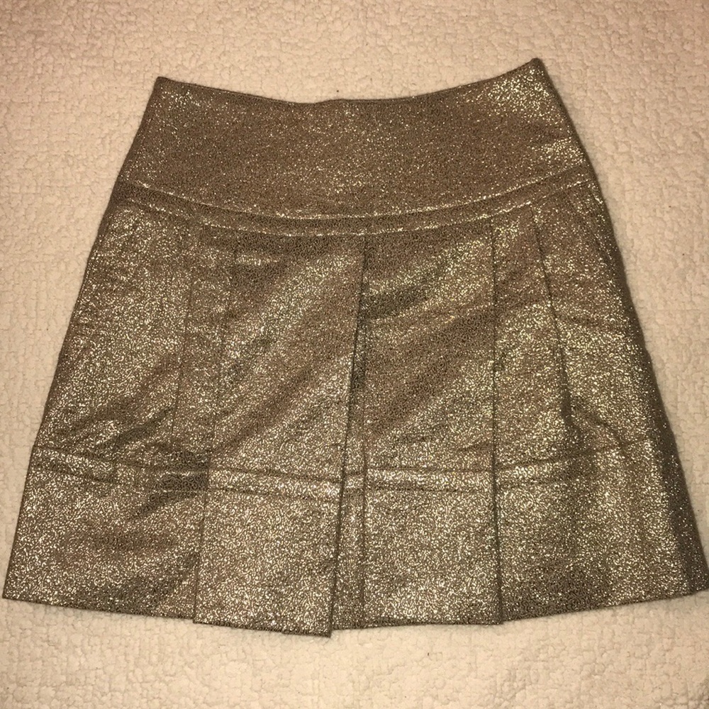 NWOT Vivienne Tam Gold Metallic Skirt - Picture 2 of 6